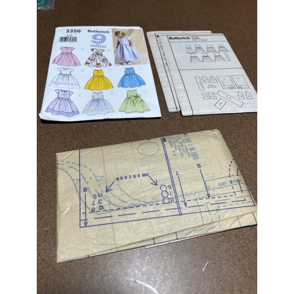 Butterick 3350 Sewing Pattern Uncut  Girls Dress Sizes 6-8
